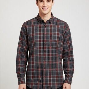 L.L. Bean Men’s Scotch Plaid Flannel Shirt XL Tall Slightly Fitted Tartan